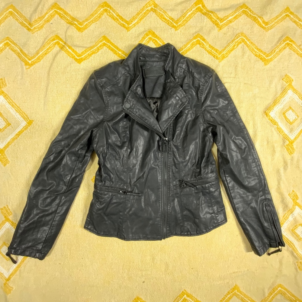 Blank NYC Black Faux Leather Jacket SIZE Medium